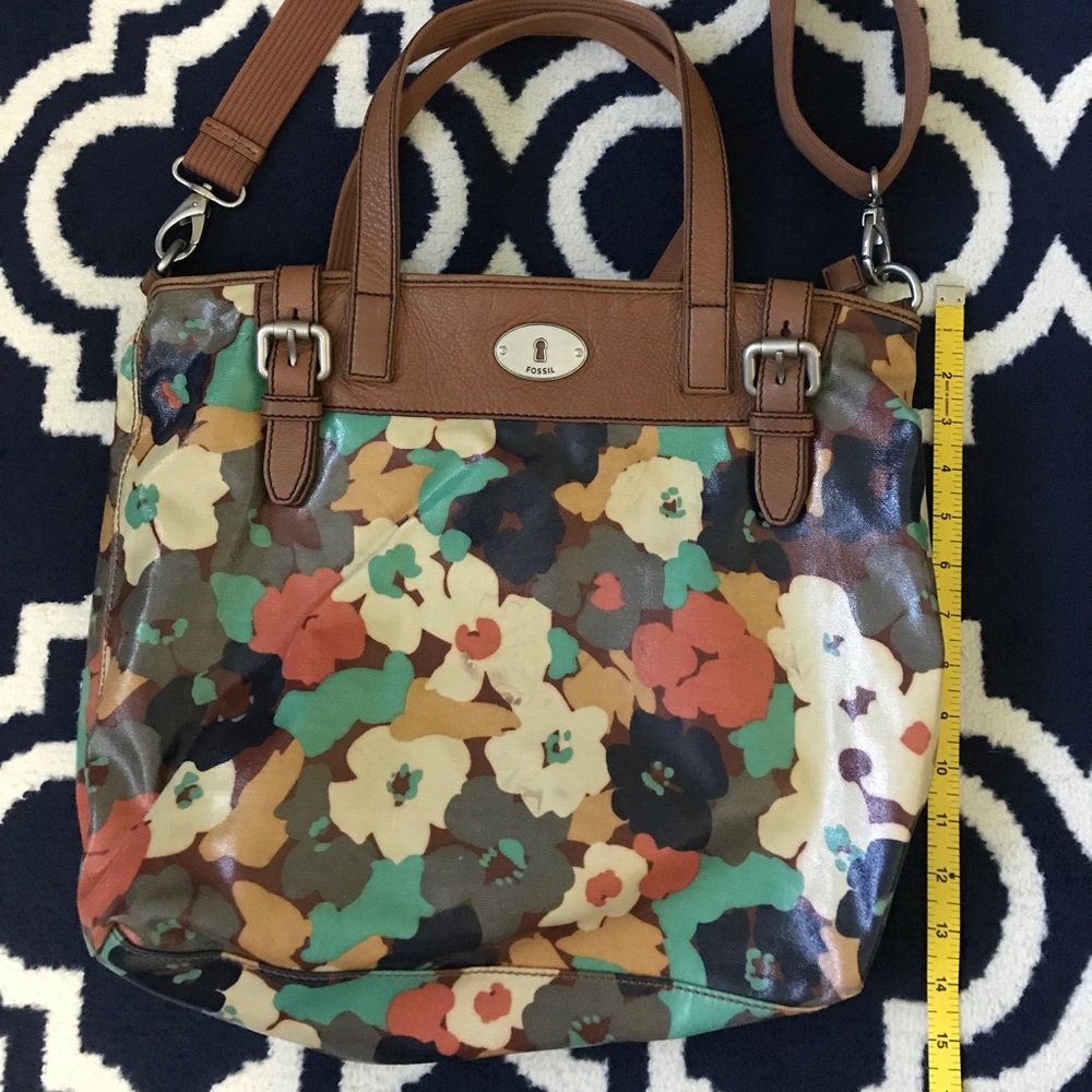Large Fossil Floral Crossbody Tote